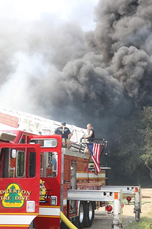 firetruck in smoke